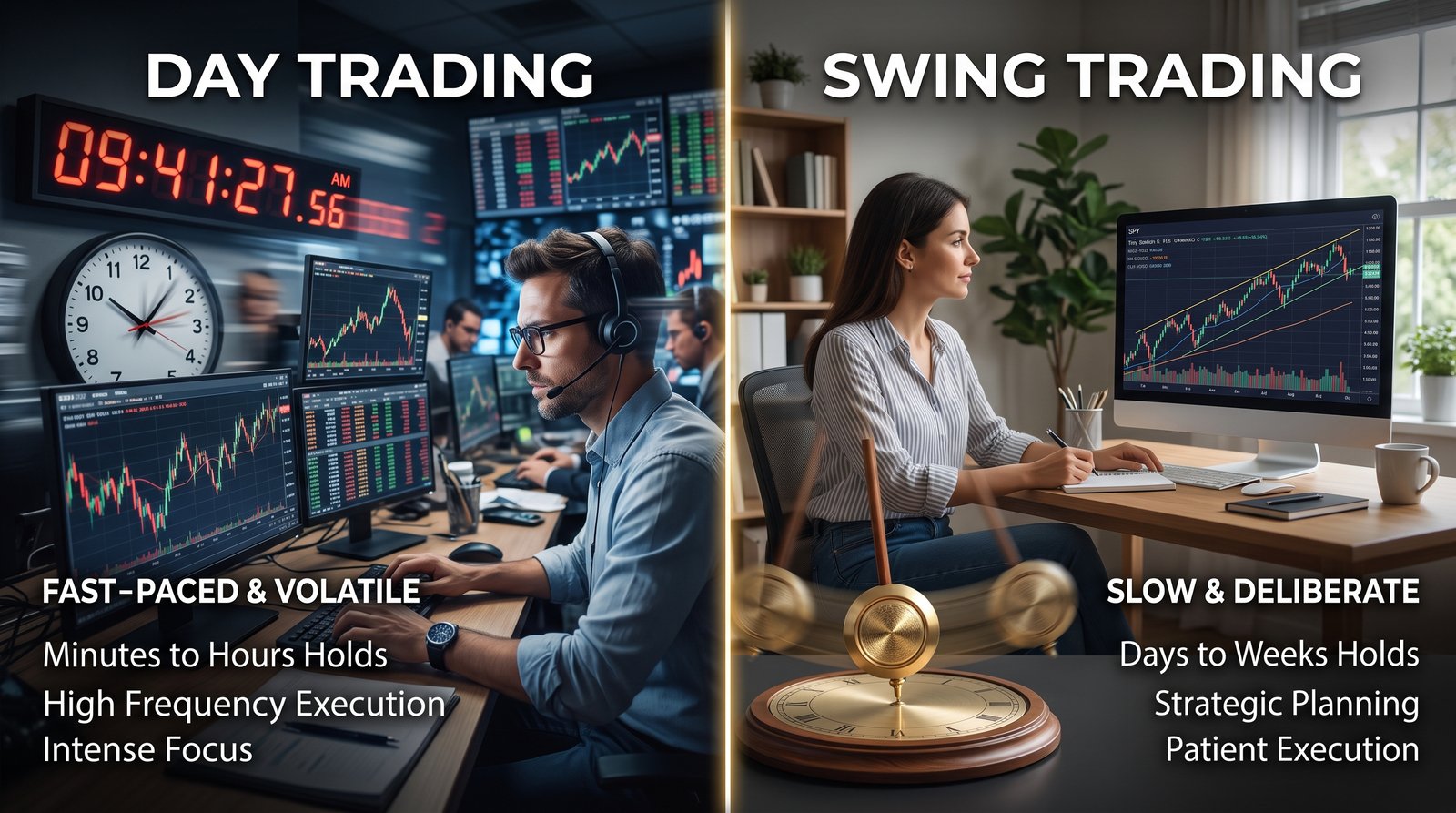 Swing Trading vs Day Trading in Crypto